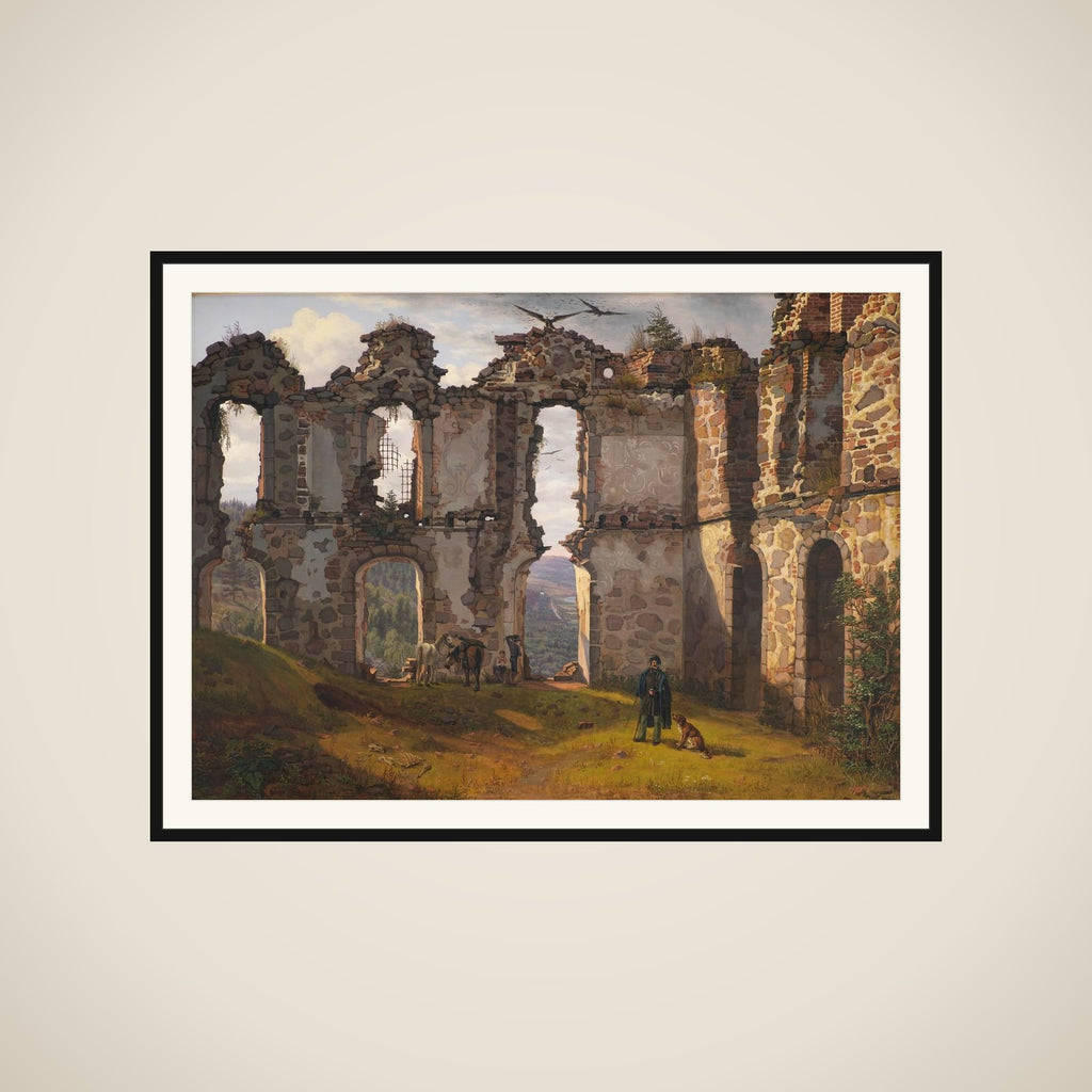 Ruinerne af Brahehus ved Jönköping i Sverige framed