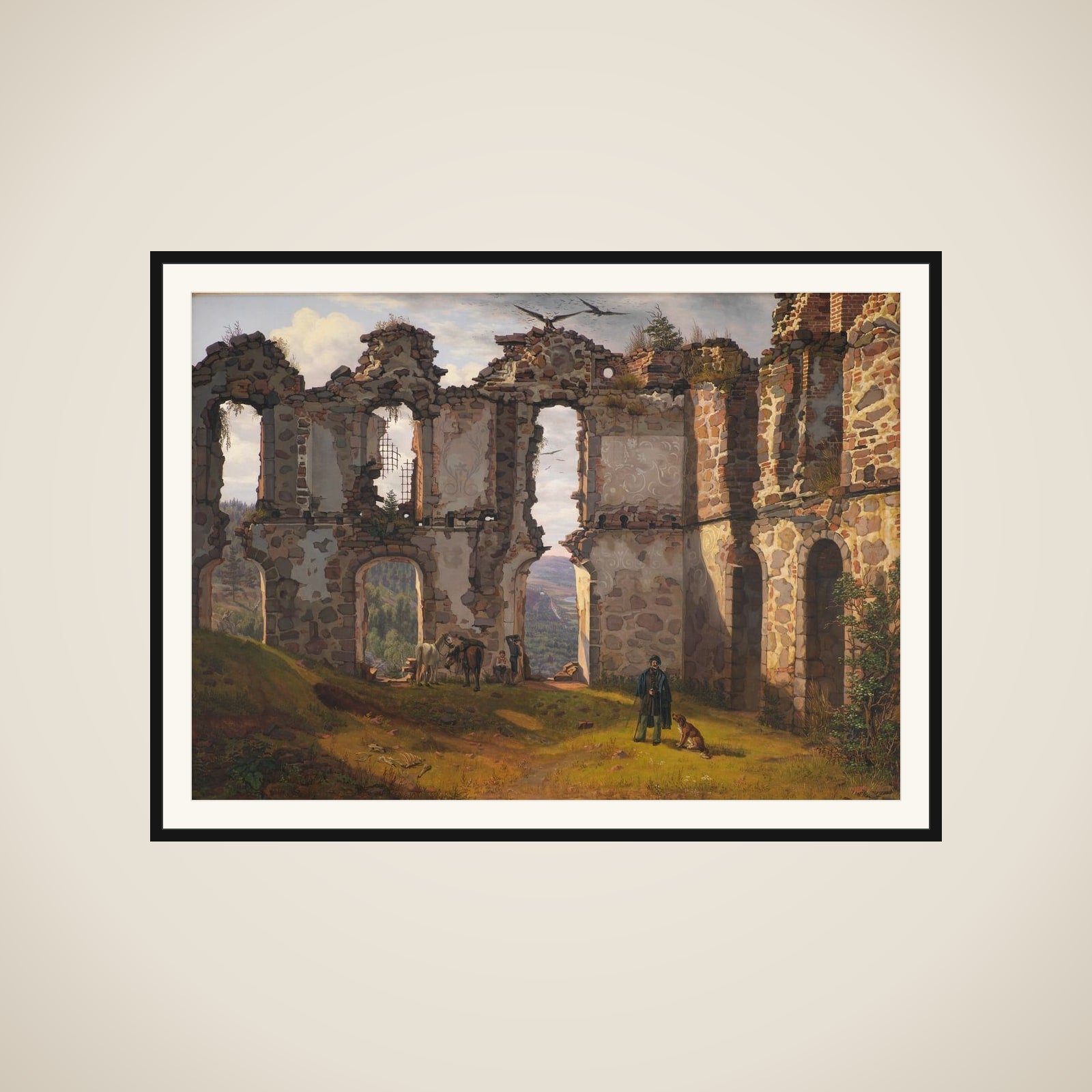 Ruinerne af Brahehus ved Jönköping i Sverige framed