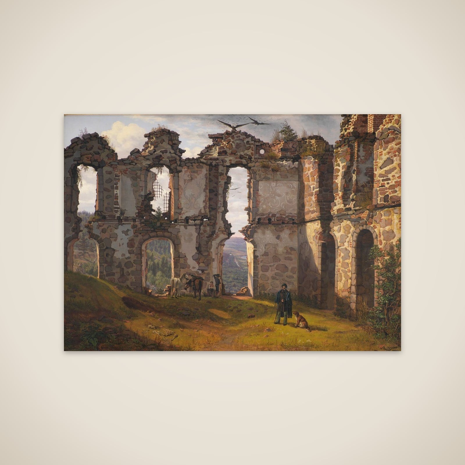 Ruinerne af Brahehus ved Jönköping i Sverige unframed print