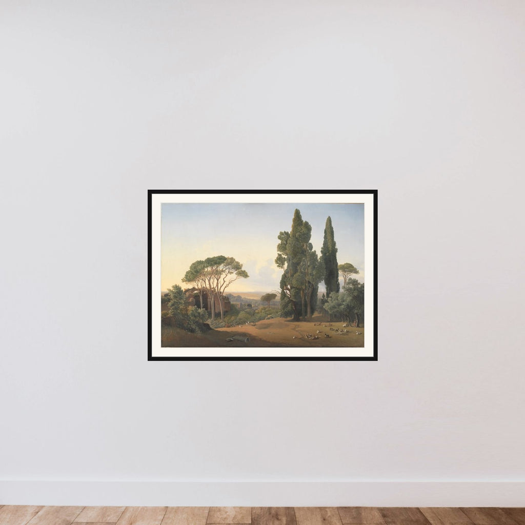 Udsigt fra Hadrians villa ved Tivoli framed — shown to scale