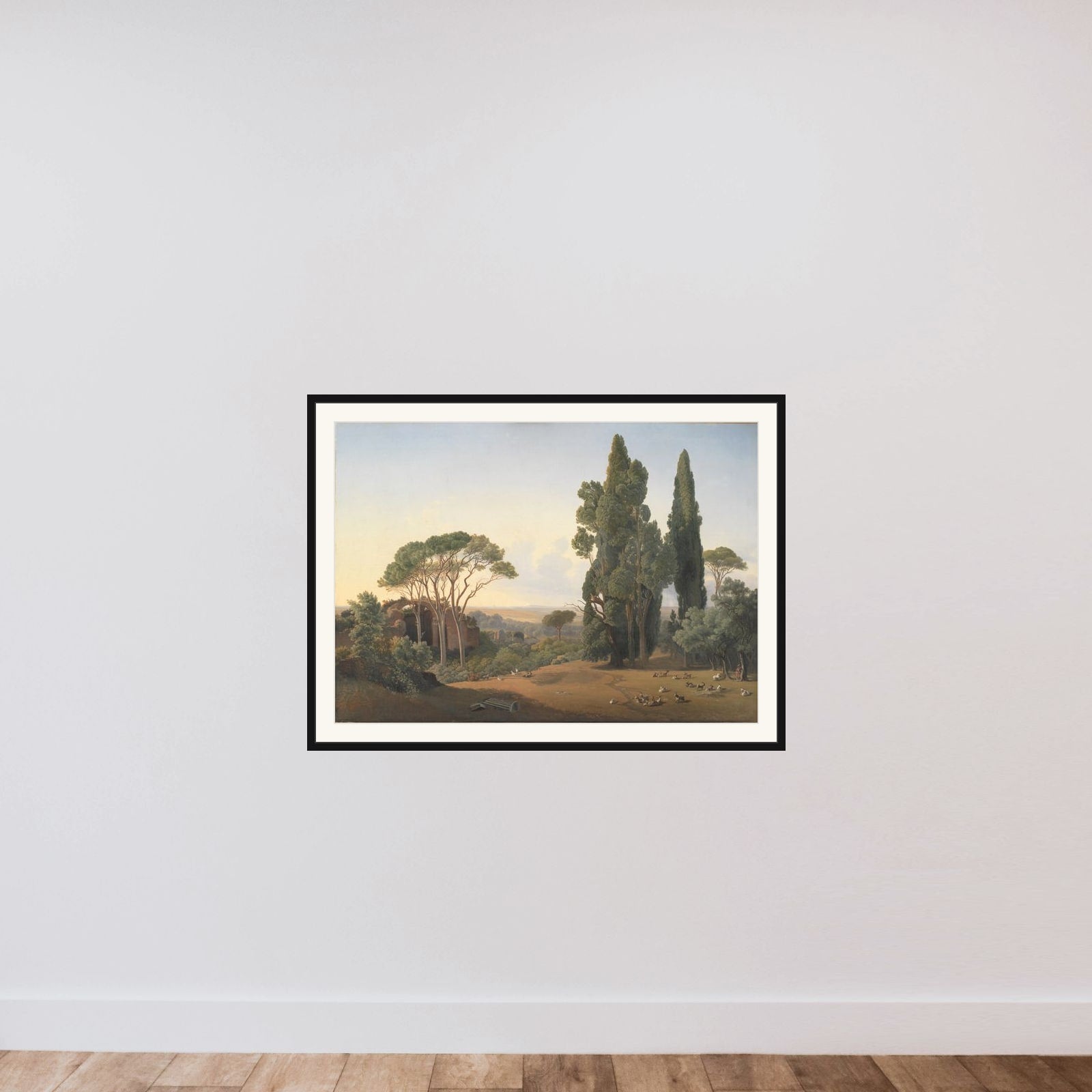Udsigt fra Hadrians villa ved Tivoli framed — shown to scale