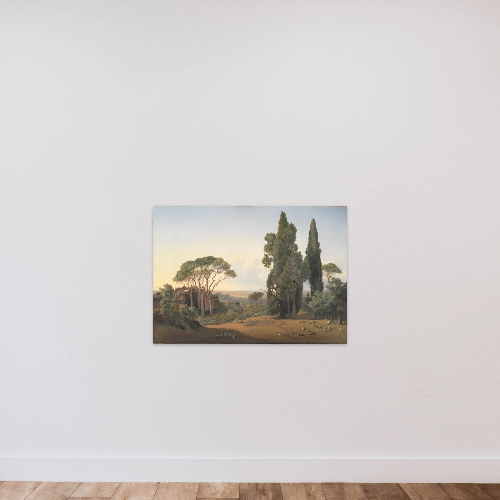 Udsigt fra Hadrians villa ved Tivoli unframed — shown to scale