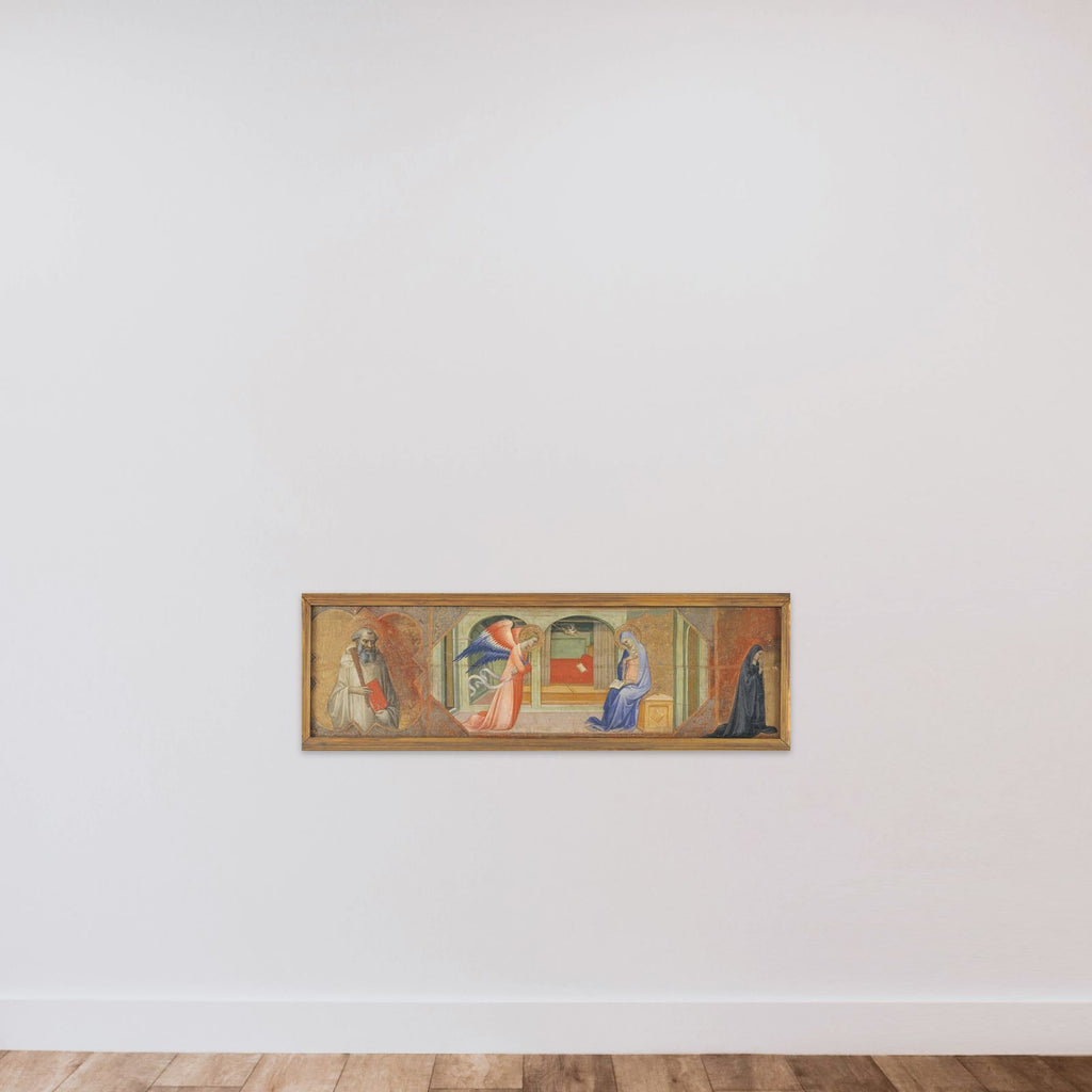 Skt. Benedikt - Bebudelsen - En knælende nonne unframed — shown to scale