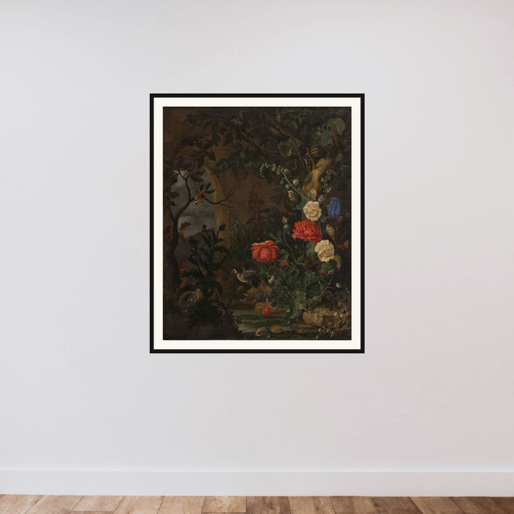 Blomster framed — shown to scale