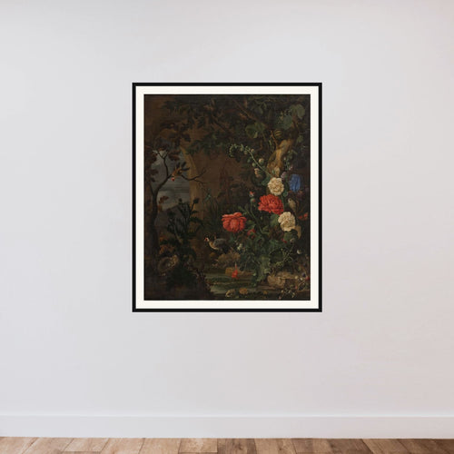 Blomster framed — shown to scale
