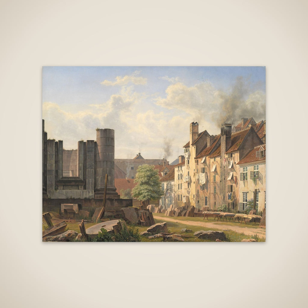 Parti af Marmorpladsen med ruinerne af den ufuldførte Frederikskirke unframed print