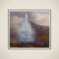 Store Geysir på Island under eruptionen i året 1834 framed