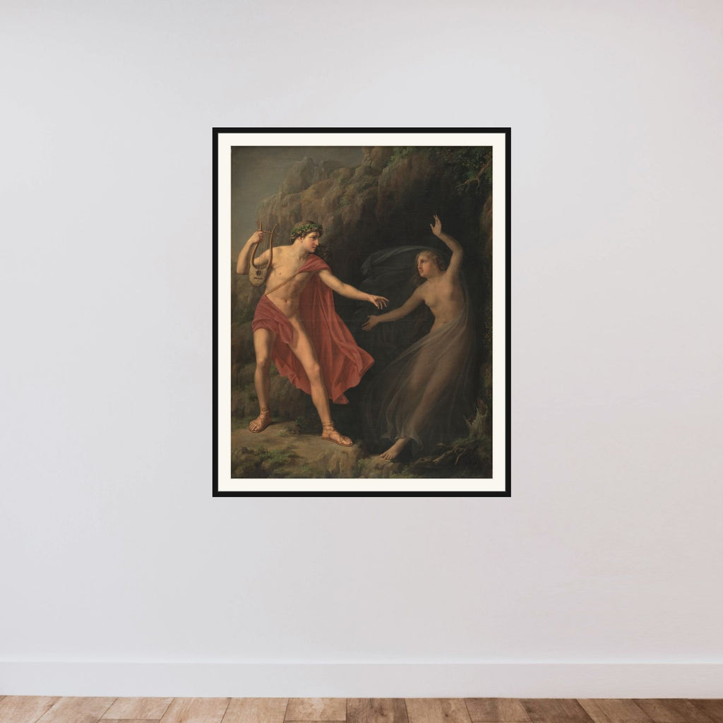 Orfeus og Euridike framed — shown to scale
