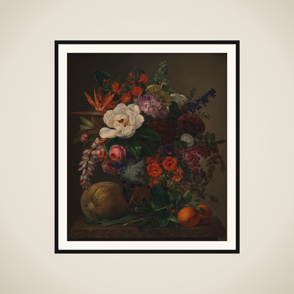 En vase med blomster framed