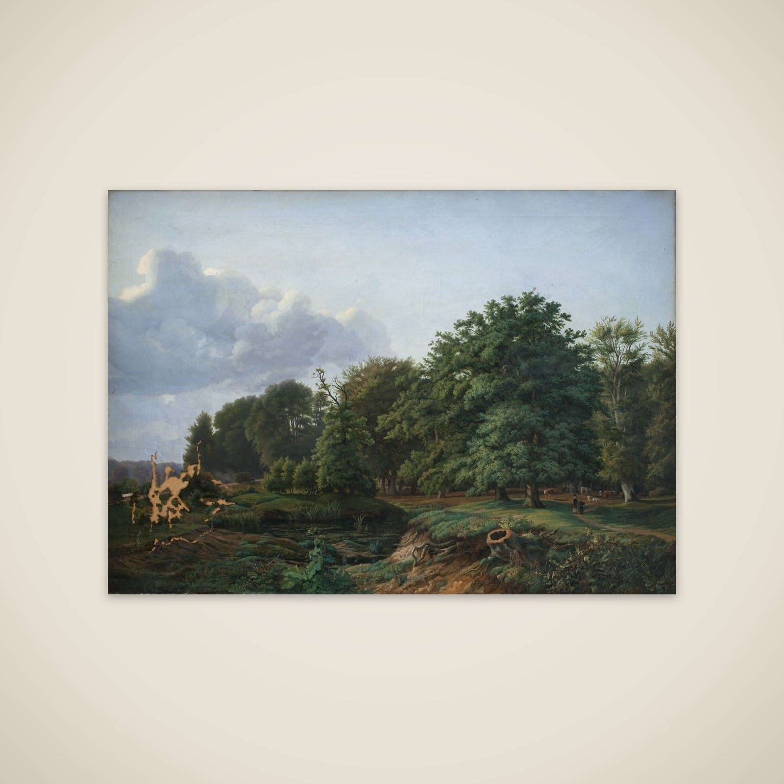Skovparti ved Hellebæk. Eftermiddag unframed print