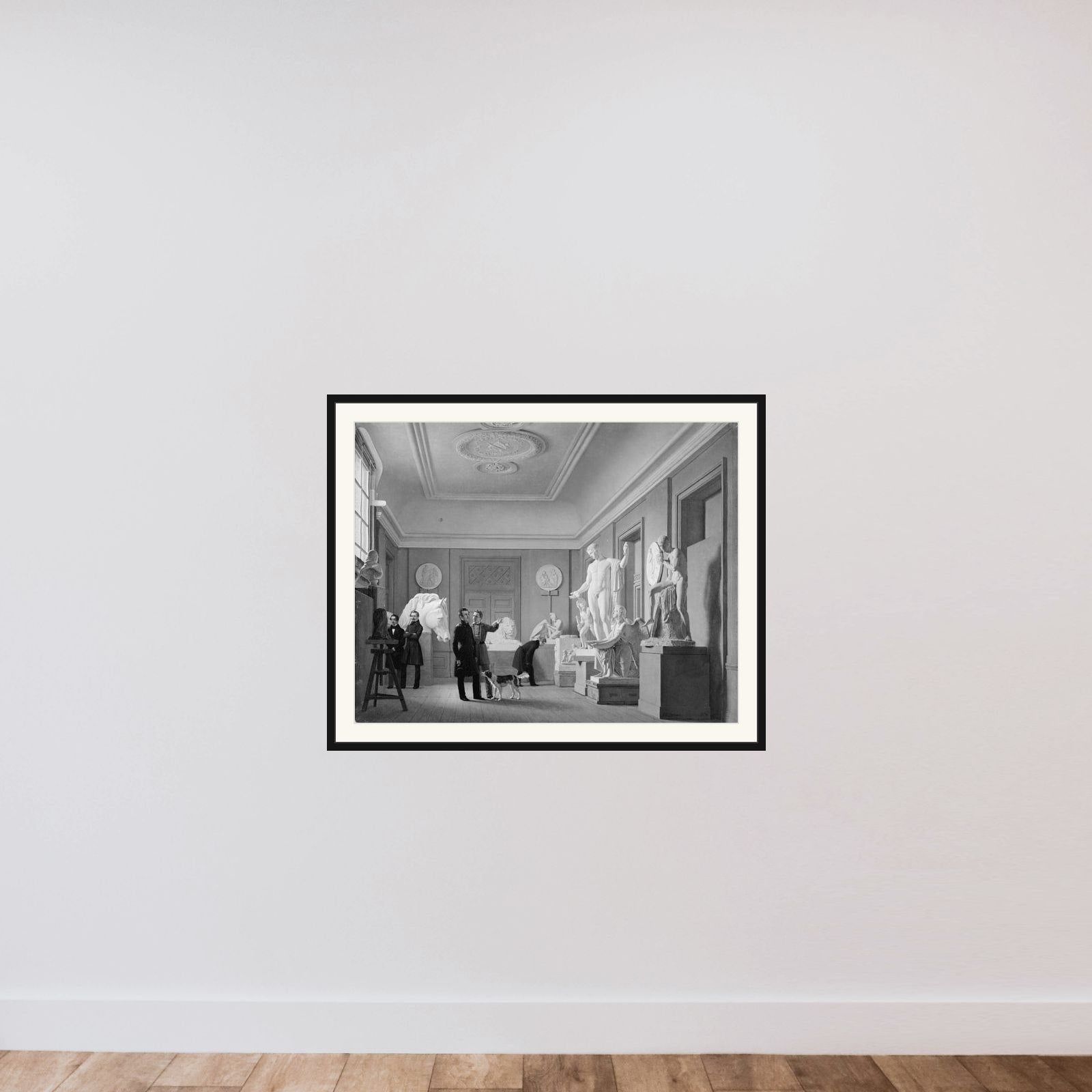 Thorvaldsens atelier på Charlottenborg framed — shown to scale