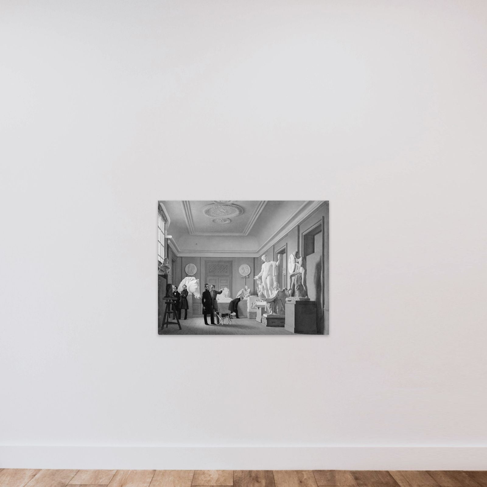 Thorvaldsens atelier på Charlottenborg unframed — shown to scale