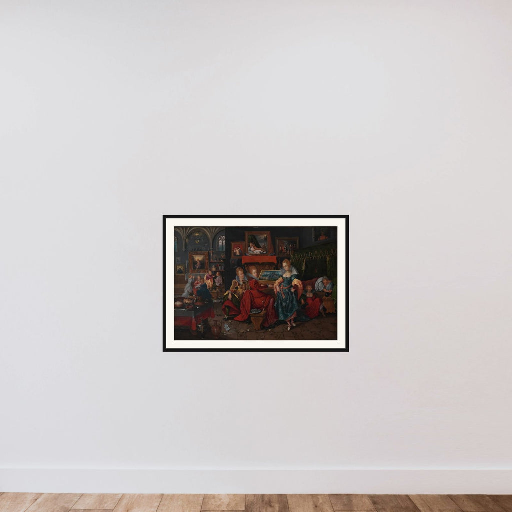 Lignelsen om De kloge og De ukloge jomfruer framed — shown to scale