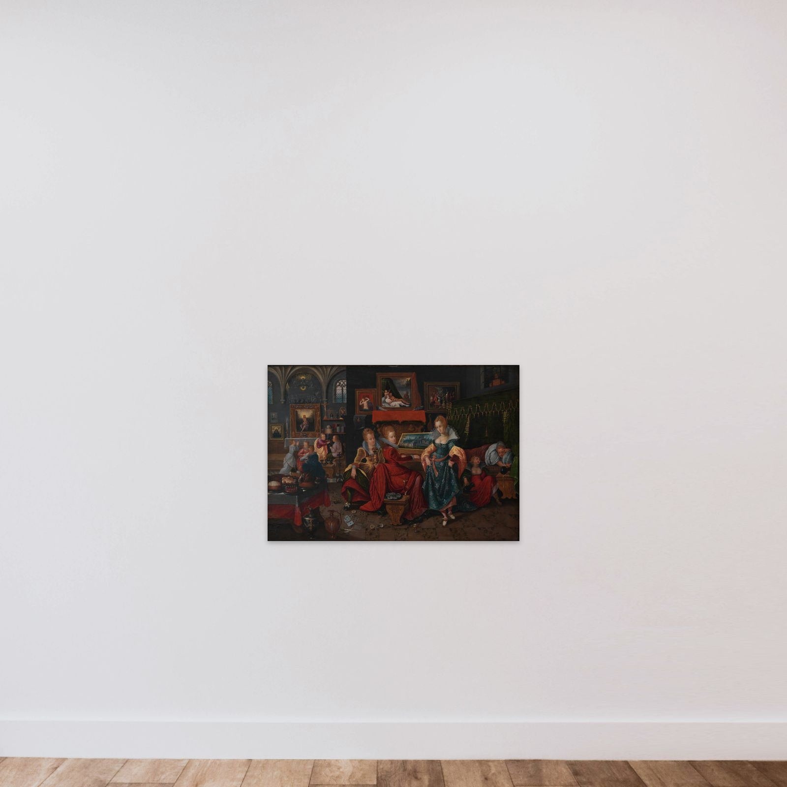 Lignelsen om De kloge og De ukloge jomfruer unframed — shown to scale