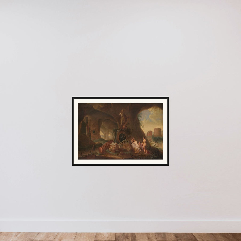 Nymfer i en grotte framed — shown to scale