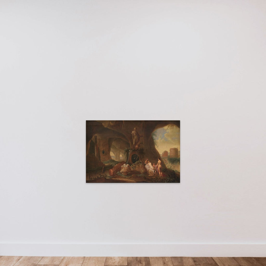 Nymfer i en grotte unframed — shown to scale