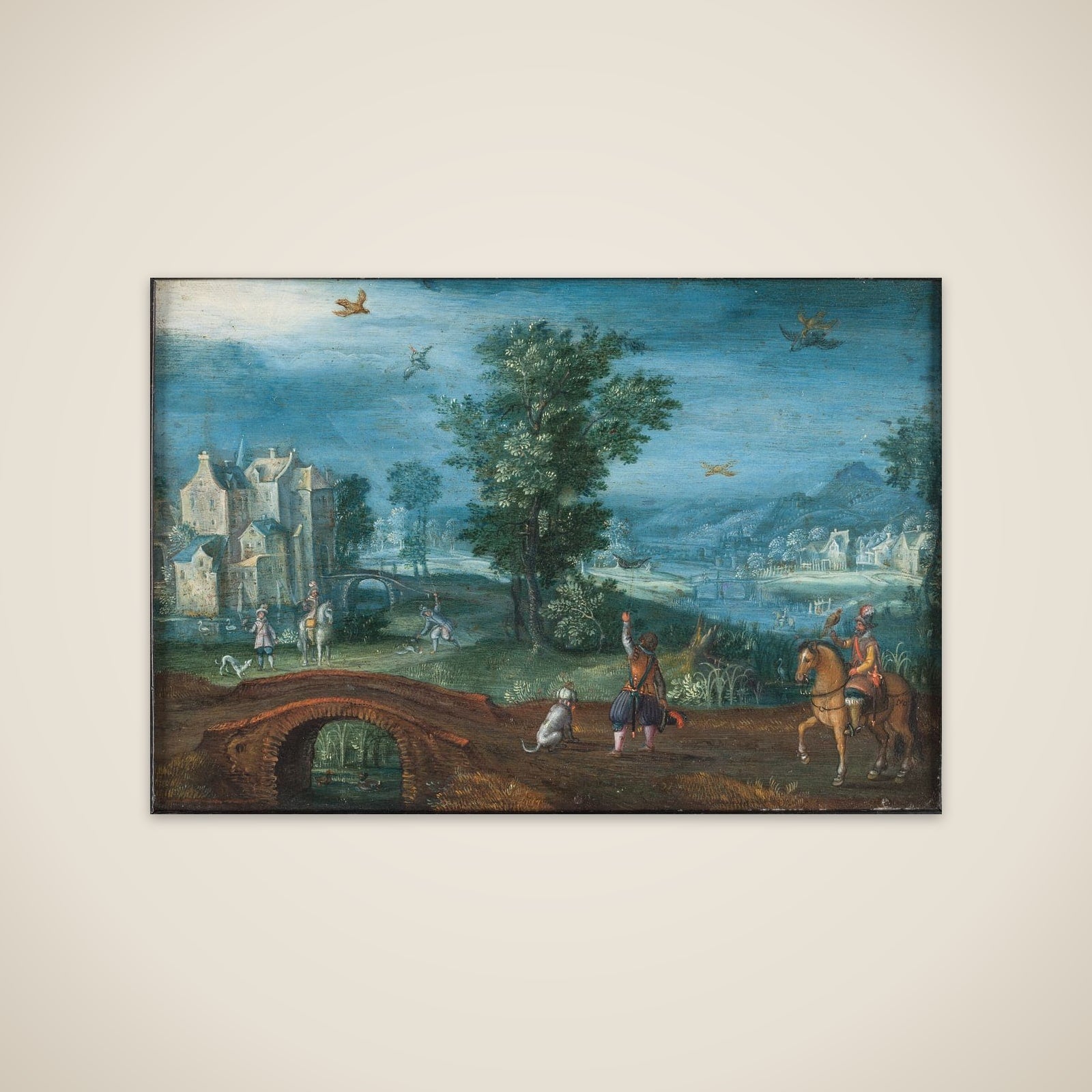 Landskab med falkejægere unframed print