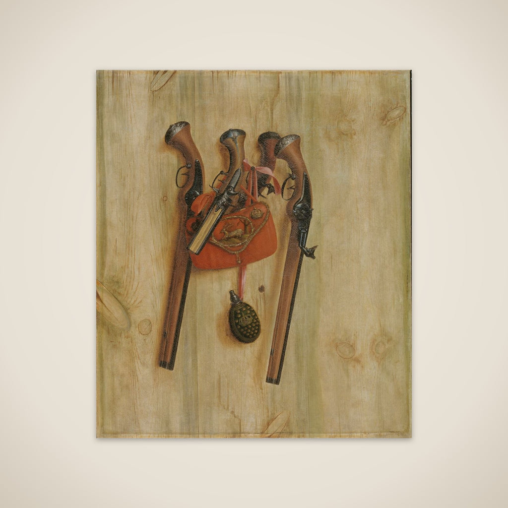 Trompe l'oeil med pistoler unframed print