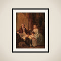 Peder Anker med hustru og datter framed