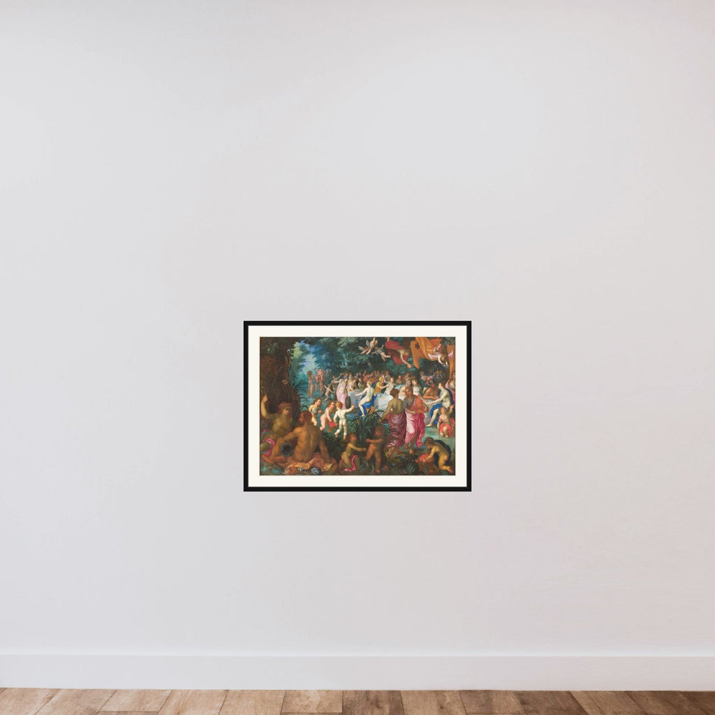 Peleus og Thetis' bryllup framed — shown to scale