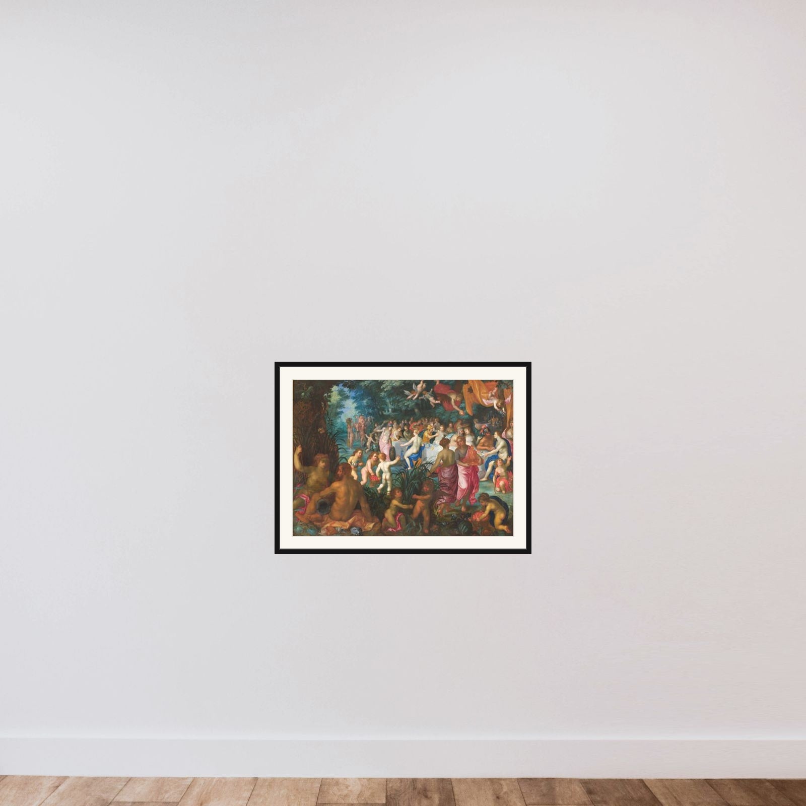 Peleus og Thetis' bryllup framed — shown to scale