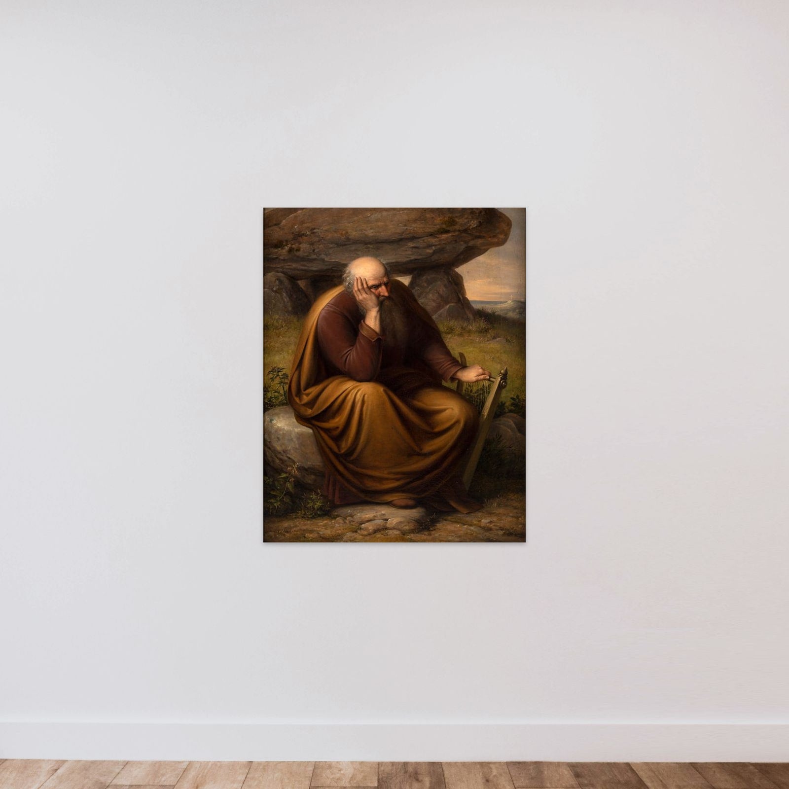 Den sidste skjald unframed — shown to scale