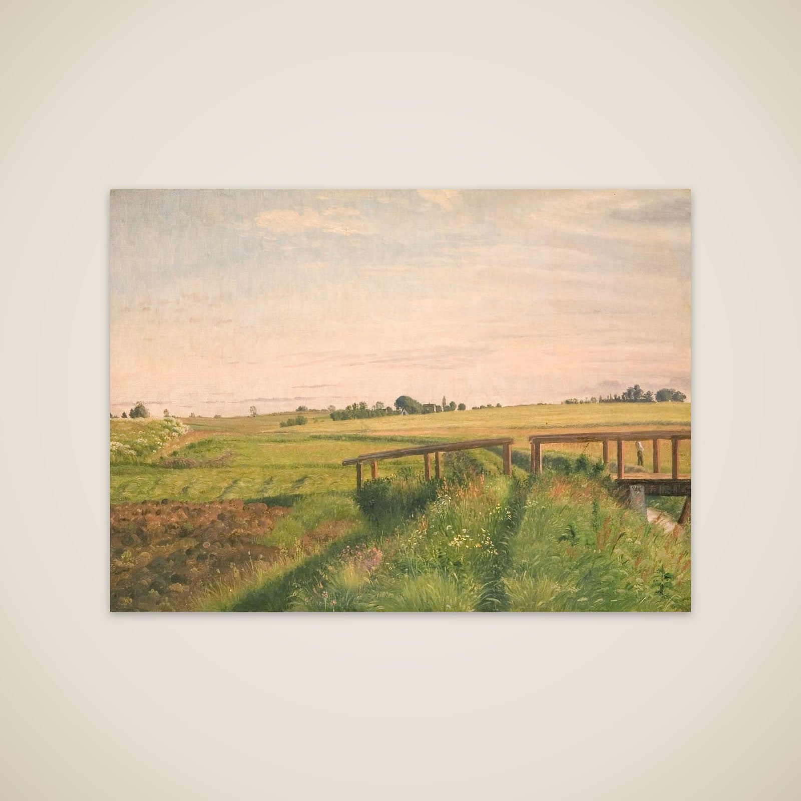 Marklandskab med en bro unframed print