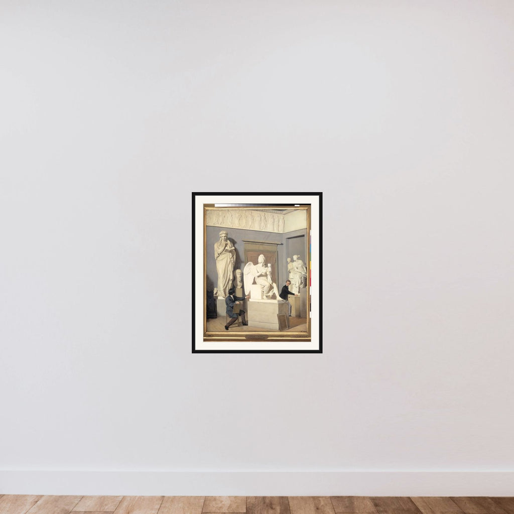 Fra Kunstakademiets figursal framed — shown to scale