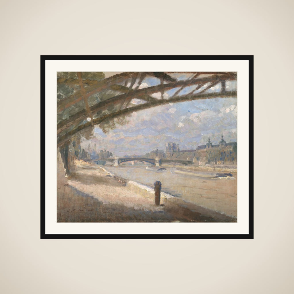 Under Pont des Arts i Paris. Middagssol framed
