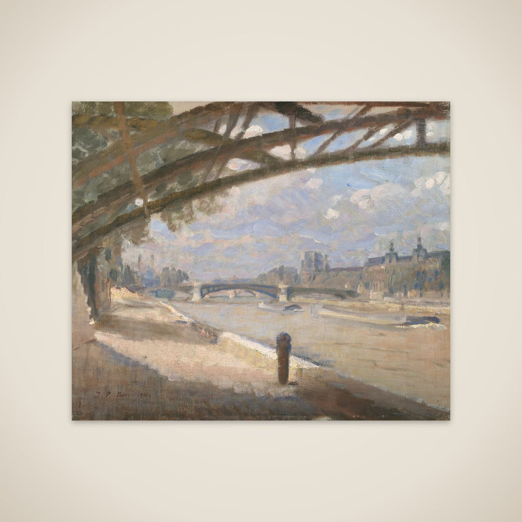 Under Pont des Arts i Paris. Middagssol unframed print