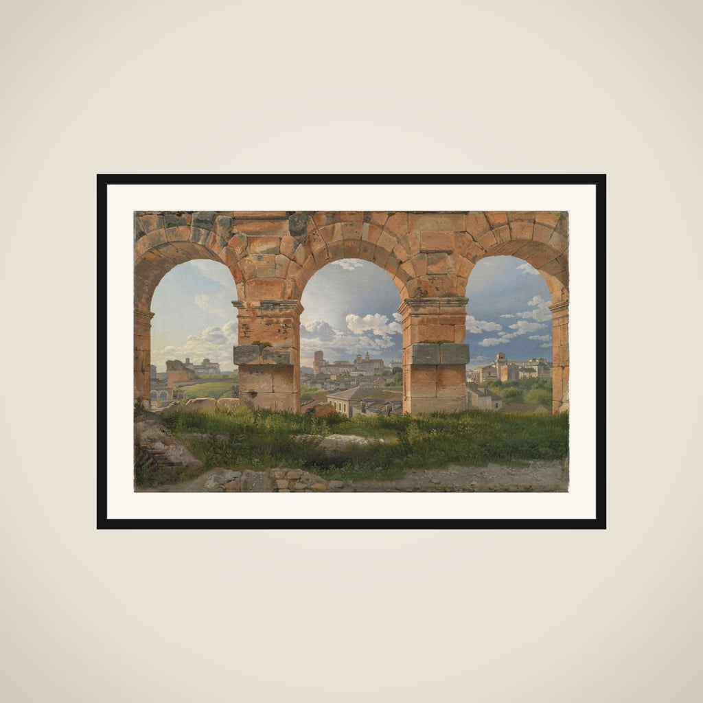 Udsigt gennem tre buer i Colosseums tredje stokværk framed