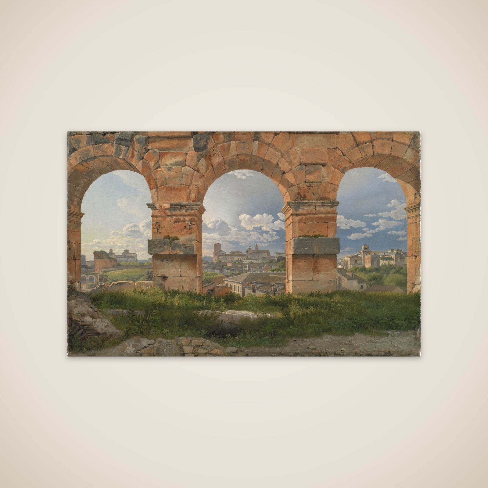 Udsigt gennem tre buer i Colosseums tredje stokværk unframed print
