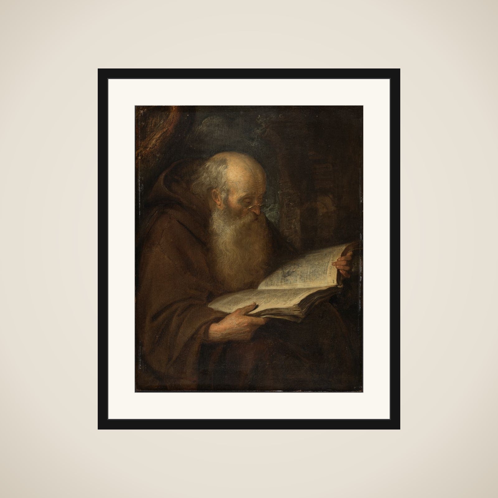 Læsende eremit framed