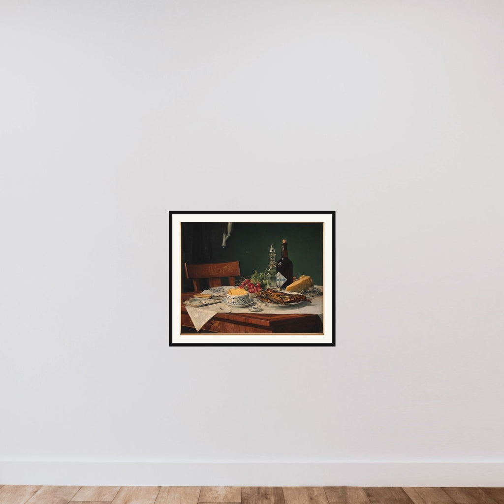 Et frokostbord framed — shown to scale