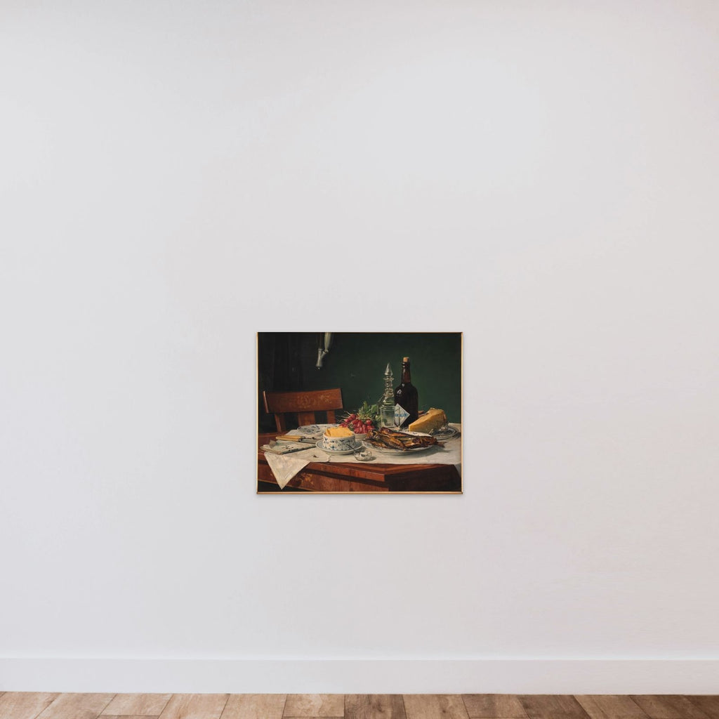 Et frokostbord unframed — shown to scale