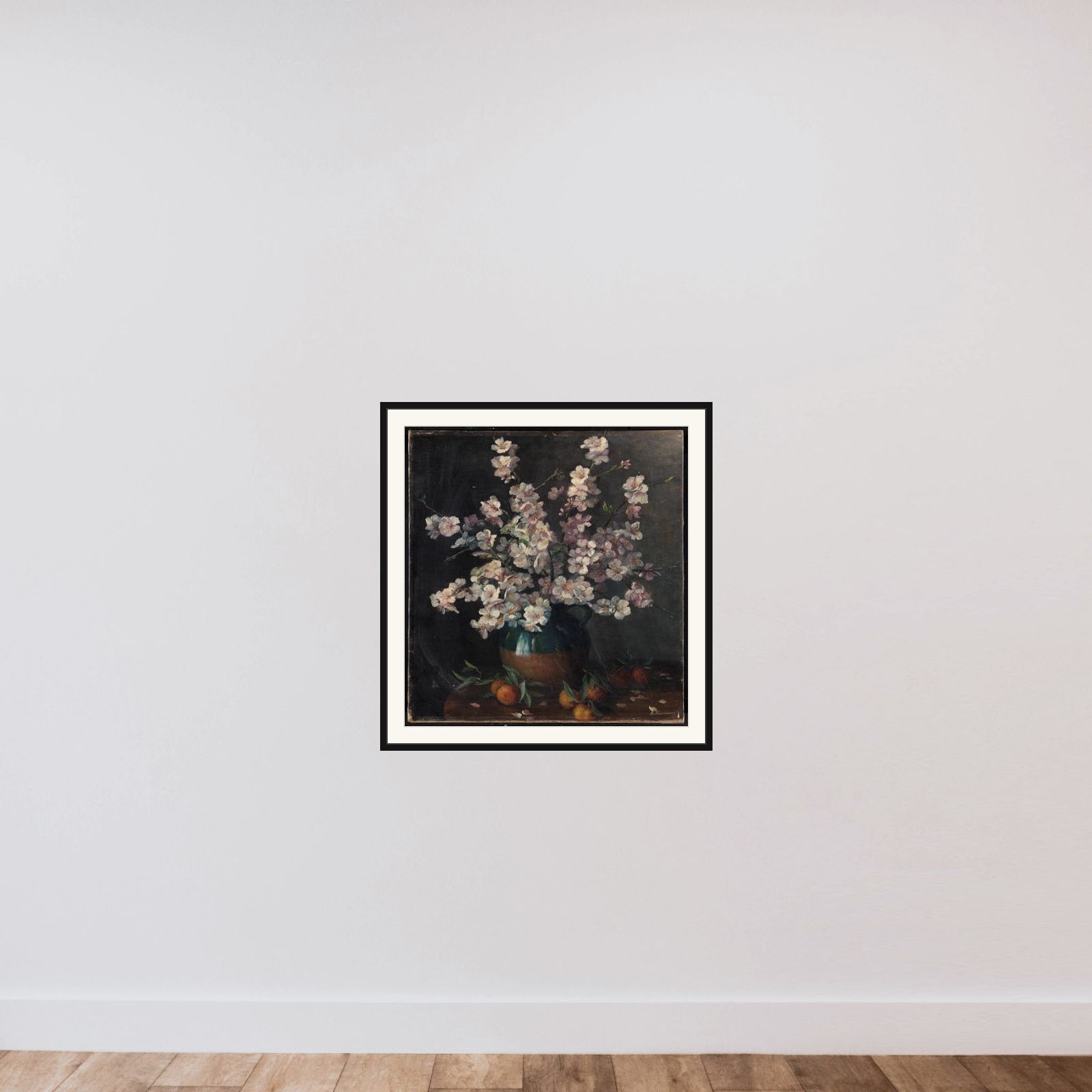 Blomster i en vase framed — shown to scale