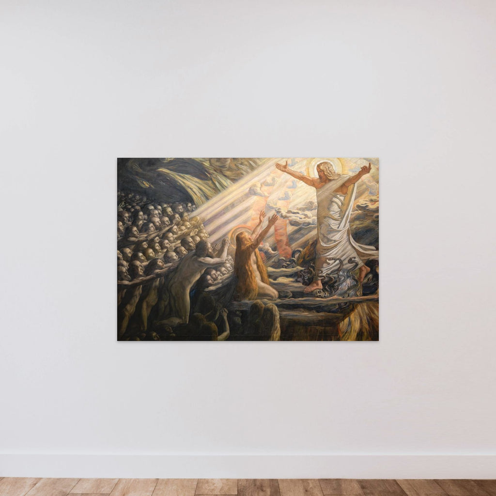 Kristus i de dødes rige unframed — shown to scale