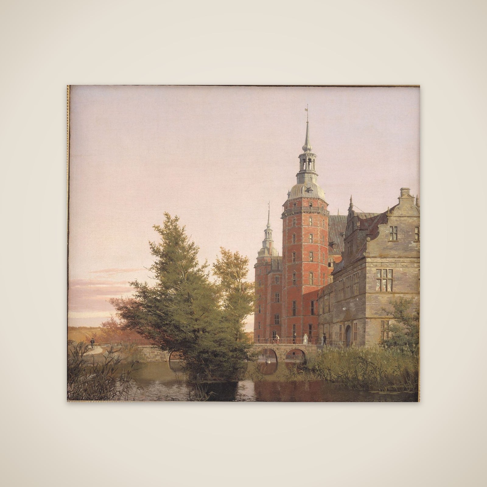 Frederiksborg Slot. Parti ved Møntbroen unframed print