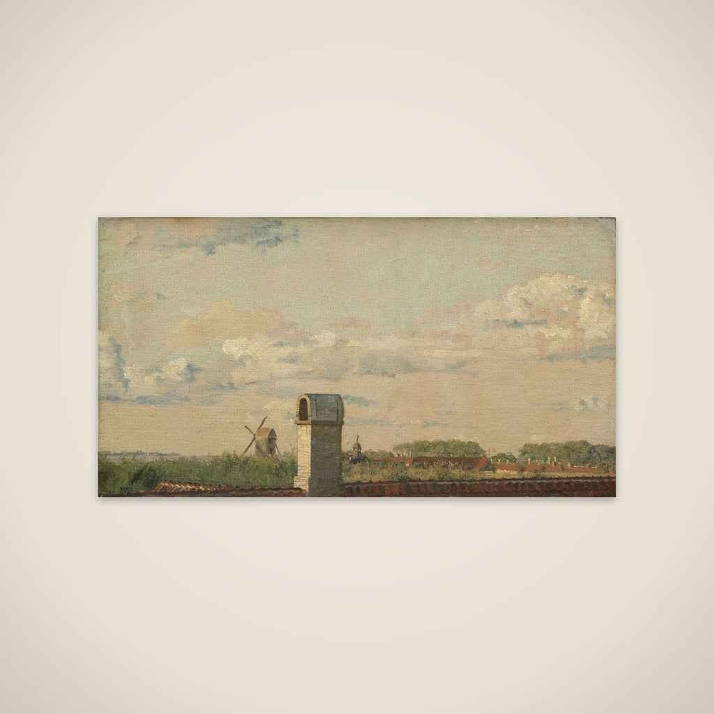 Udsigt fra et vindue på Toldbodvej til Kastellet unframed print
