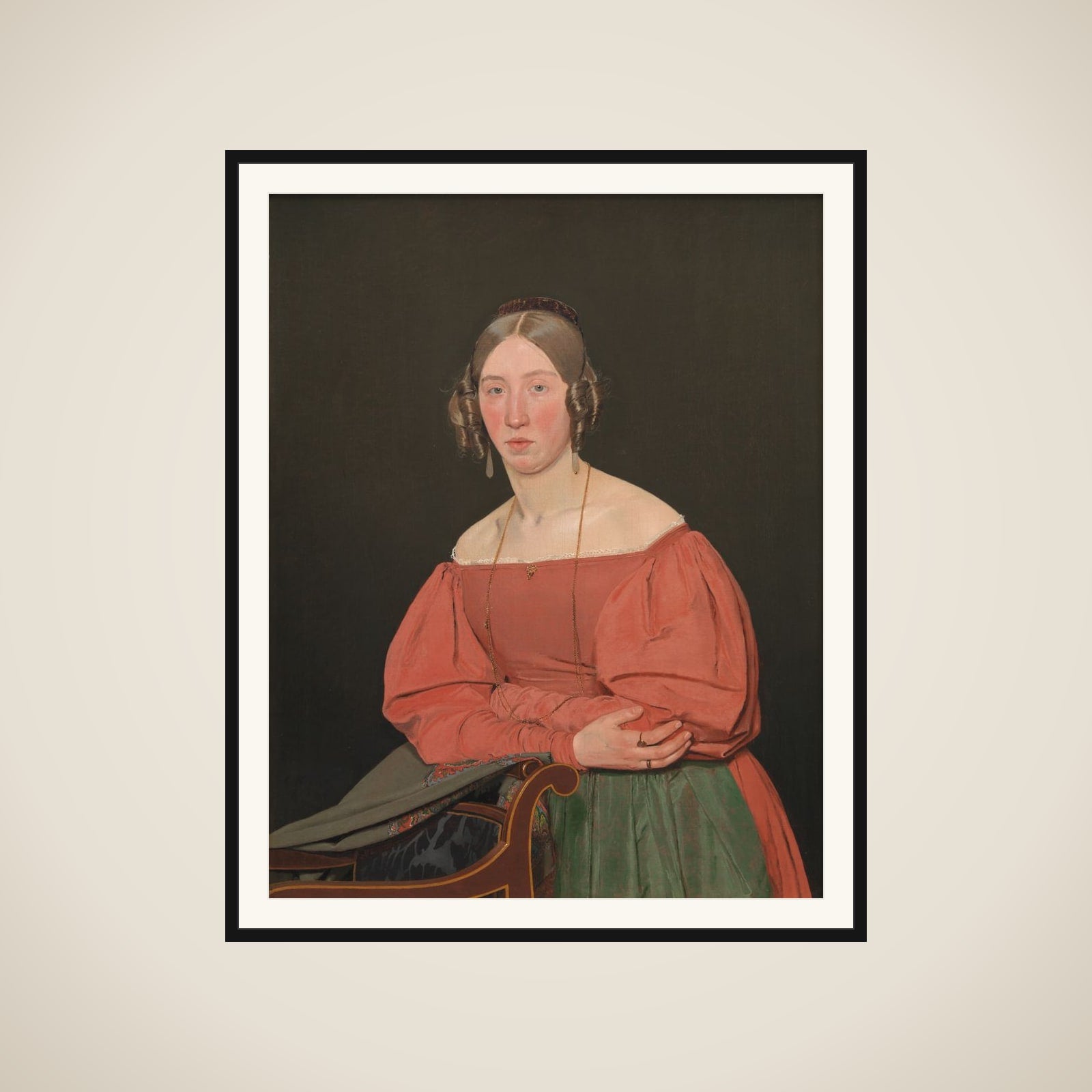Cecilie Margrethe Petersen, født Købke, kunstnerens søster framed