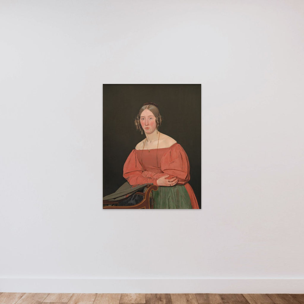 Cecilie Margrethe Petersen, født Købke, kunstnerens søster unframed — shown to scale