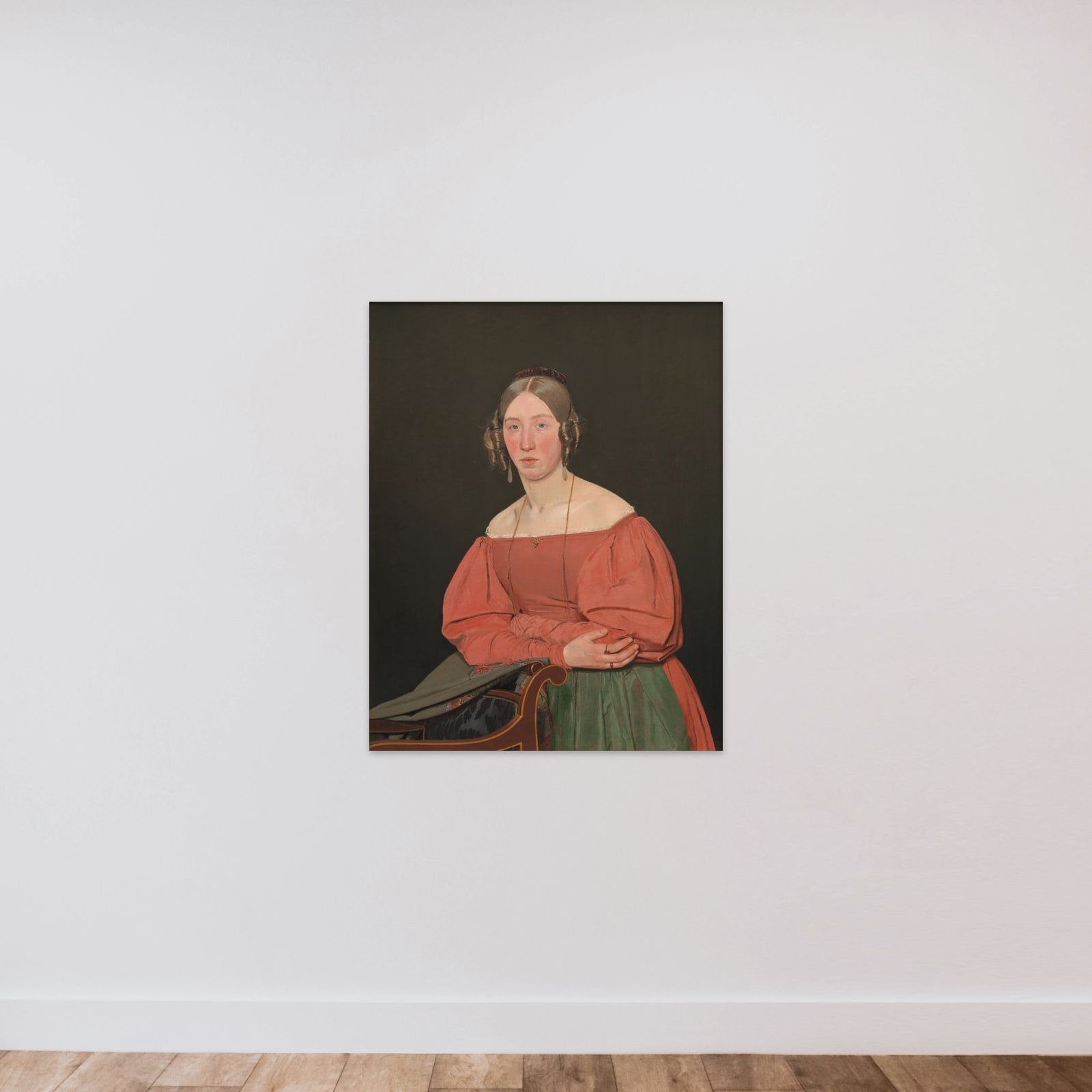 Cecilie Margrethe Petersen, født Købke, kunstnerens søster unframed — shown to scale