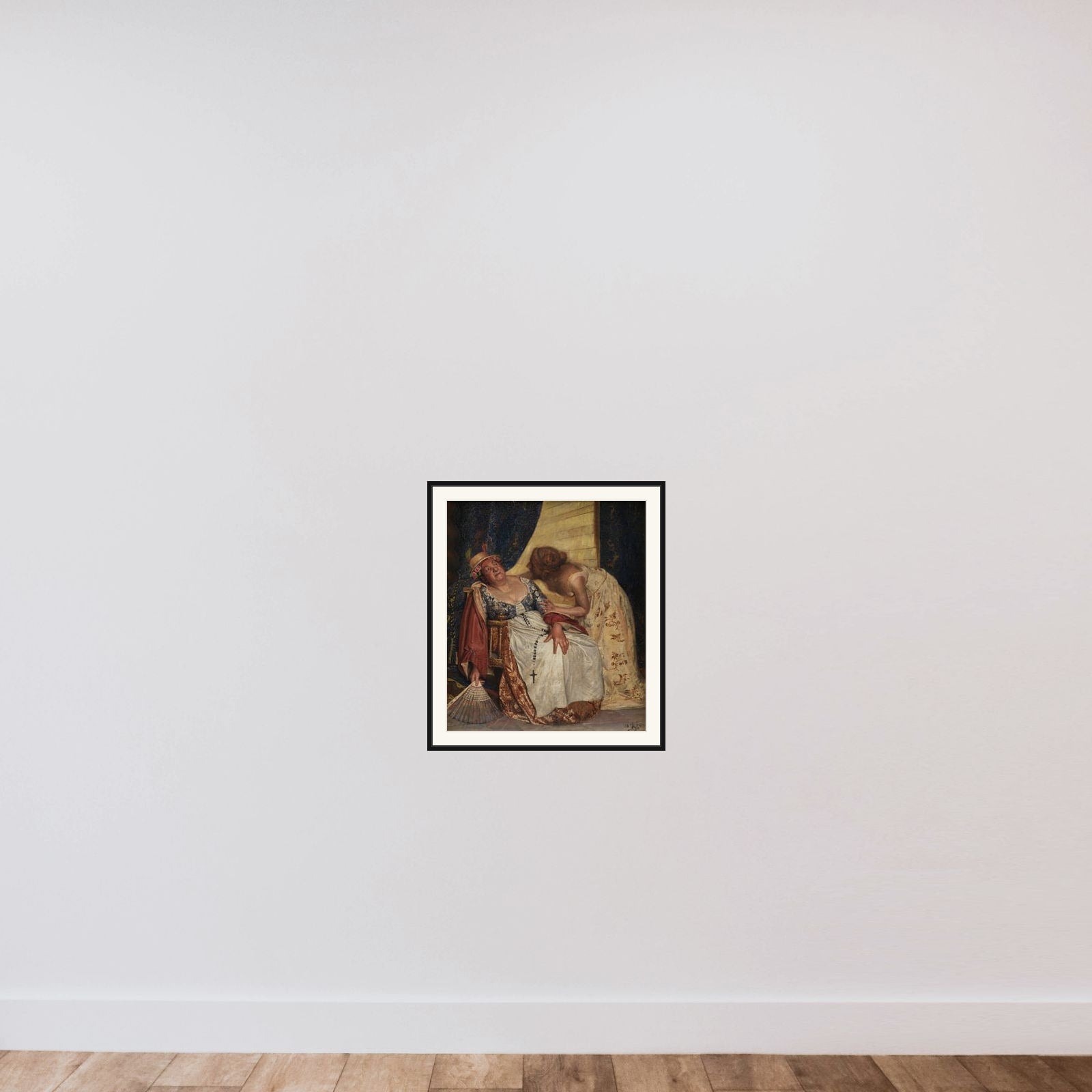 Julie og ammen framed — shown to scale
