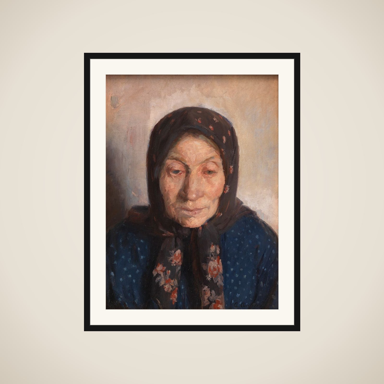 Gammel fiskerkone framed