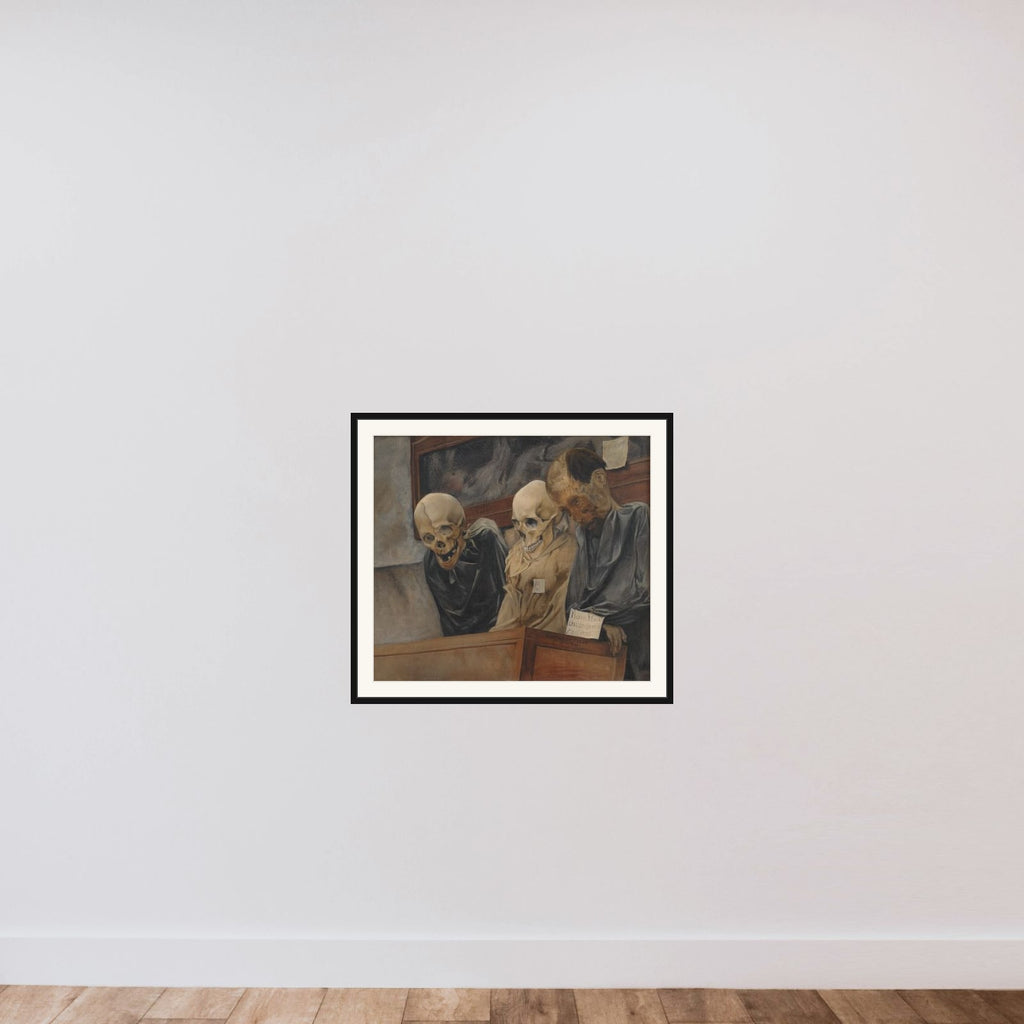 Tre dødningehoveder fra Convento dei Cappucini ved Palermo framed — shown to scale