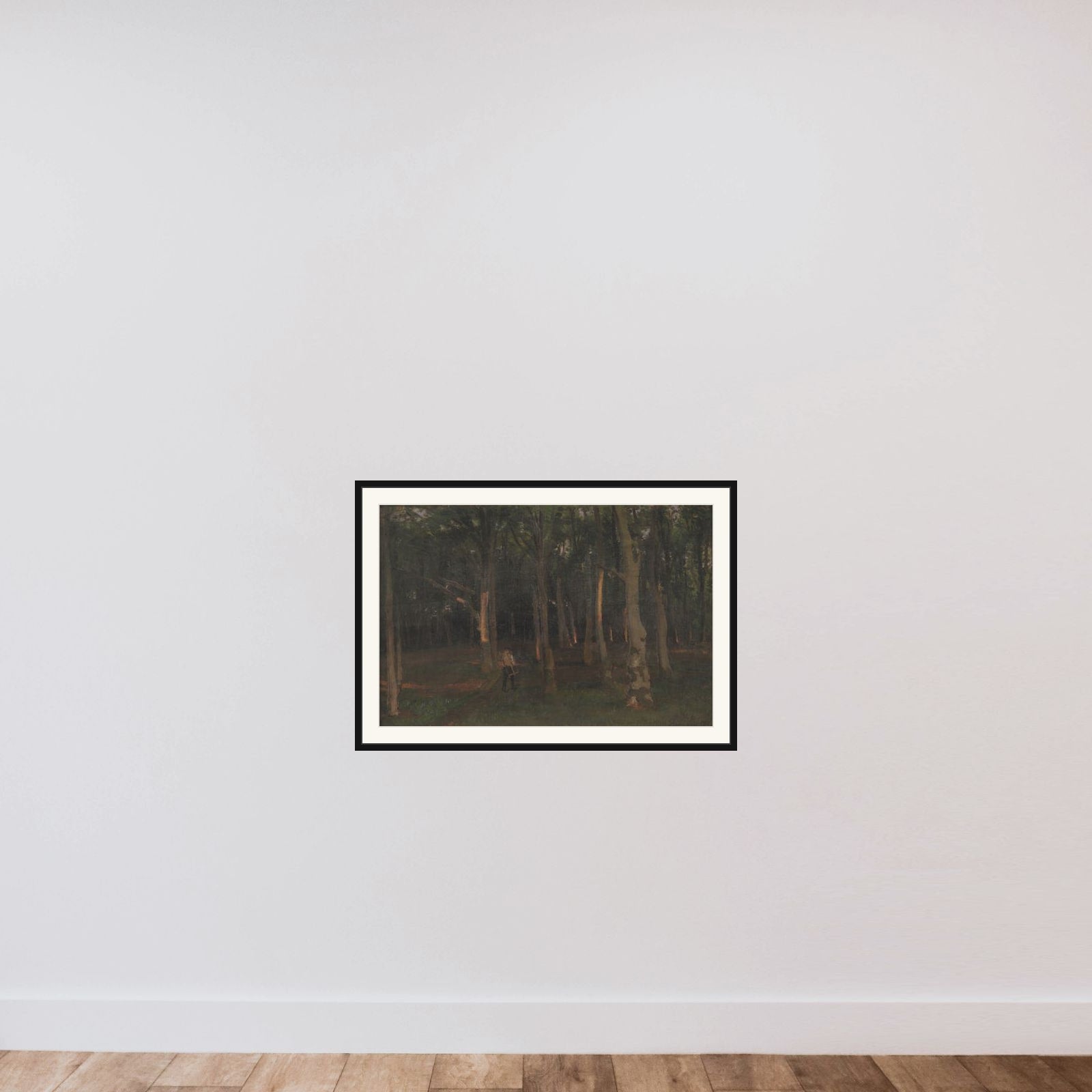 Skov ved solnedgang framed — shown to scale