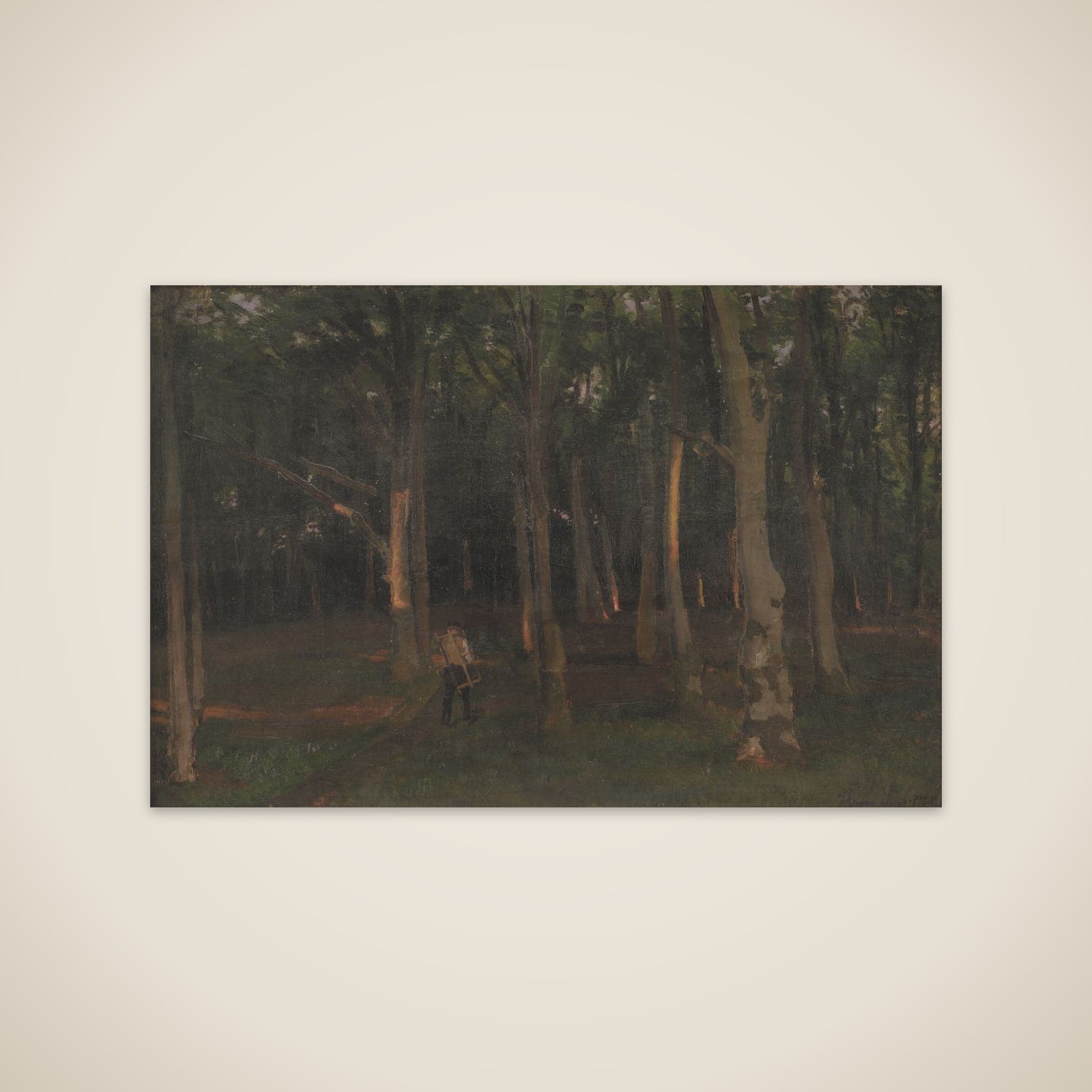 Skov ved solnedgang unframed print