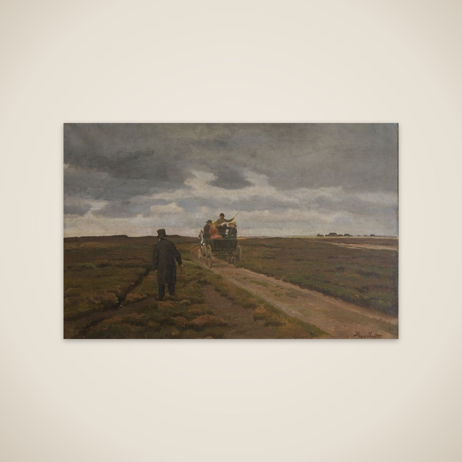 Hedelandskab med en dagvogn unframed print