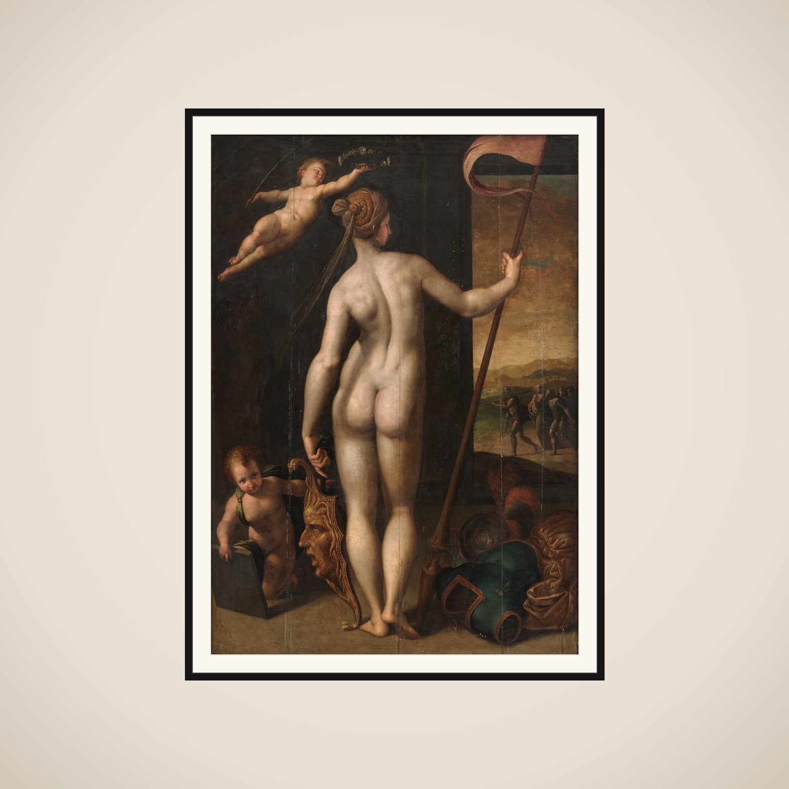 Minerva som Bellone framed