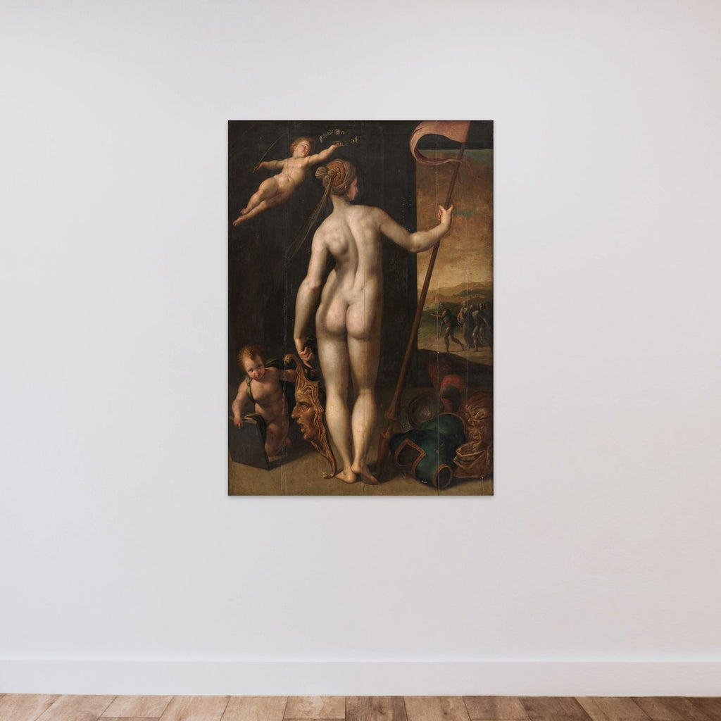 Minerva som Bellone unframed — shown to scale